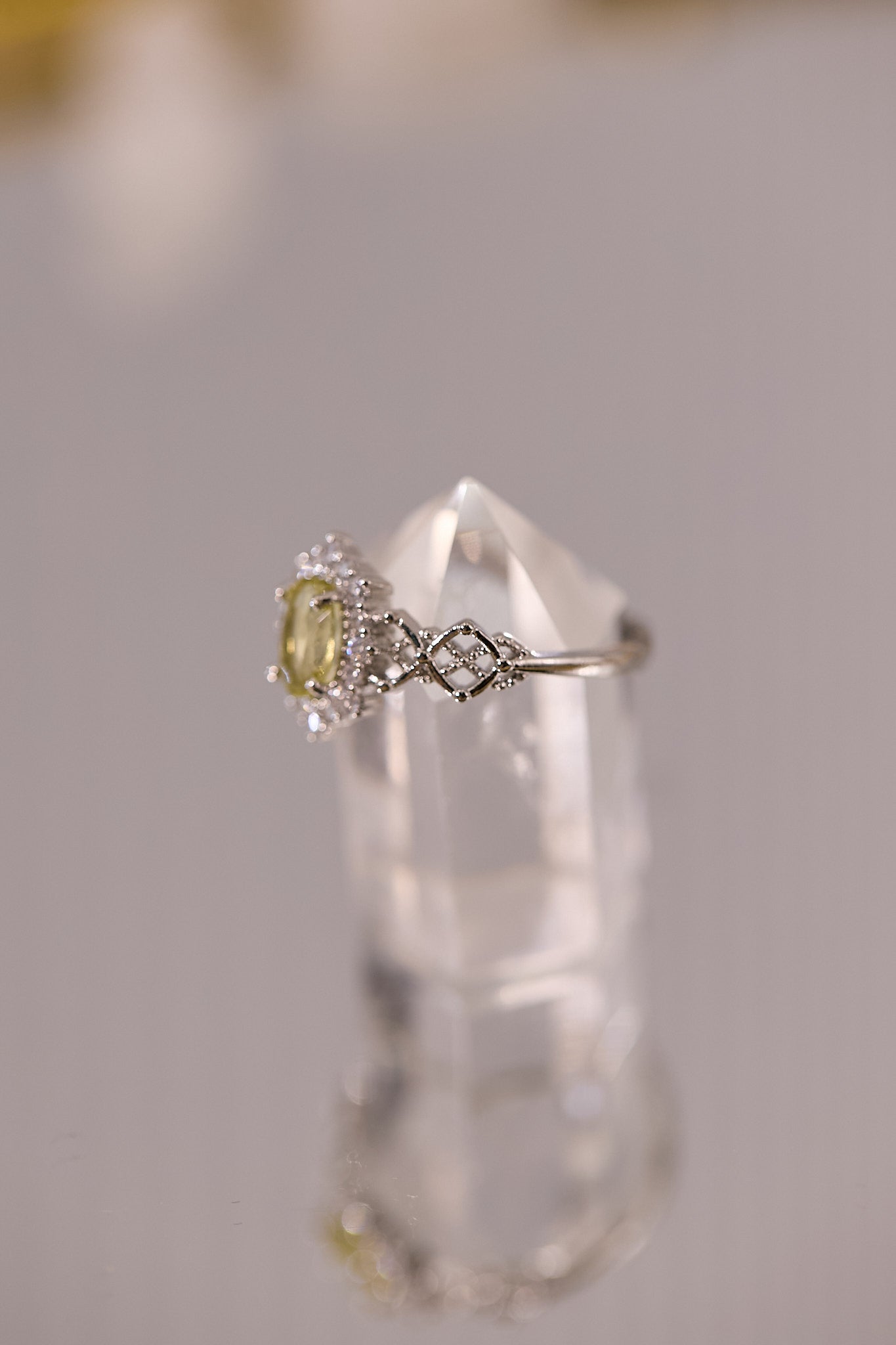 R082-黃水晶鋯石S925開口戒指