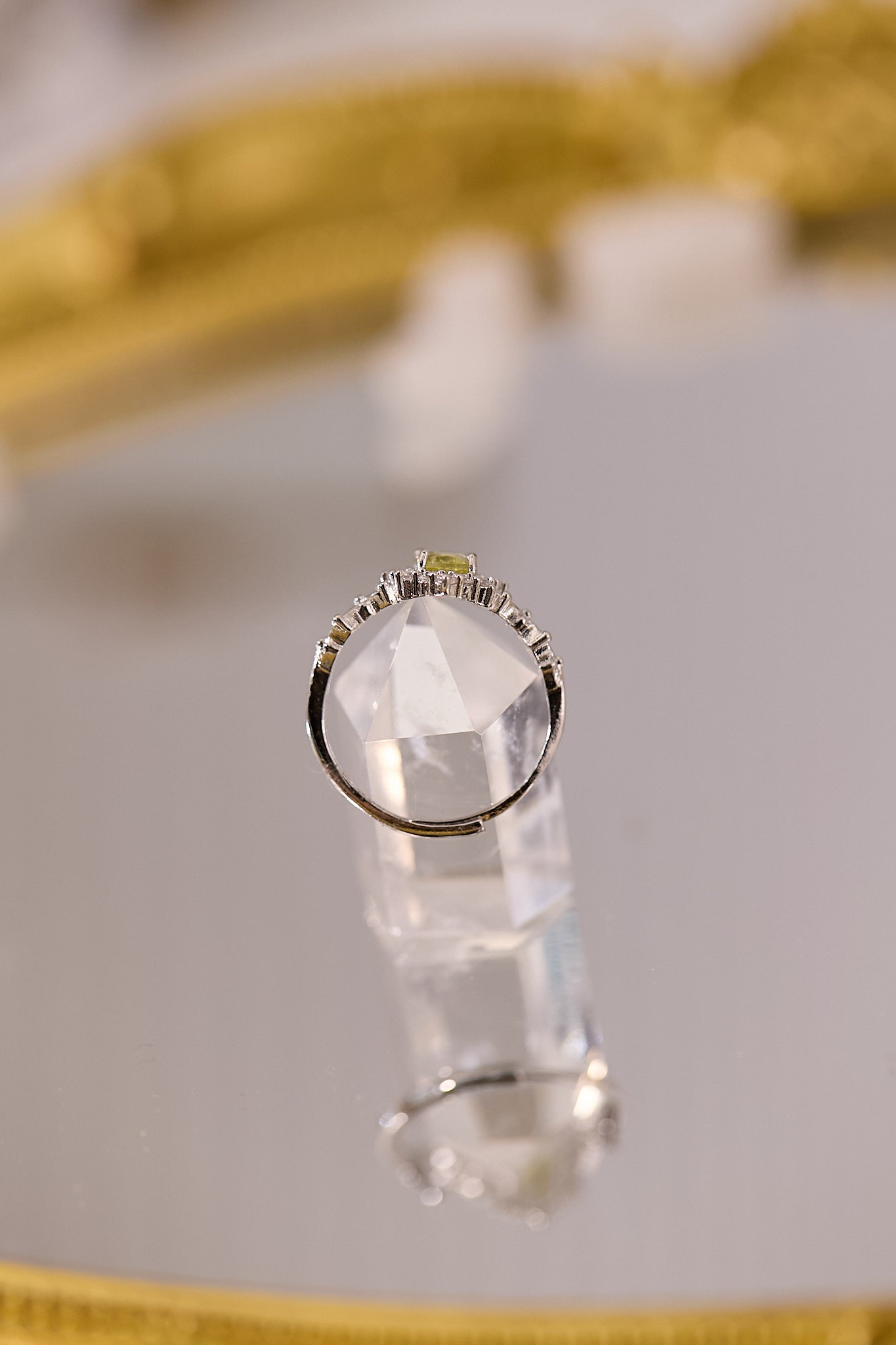 R082-黃水晶鋯石S925開口戒指