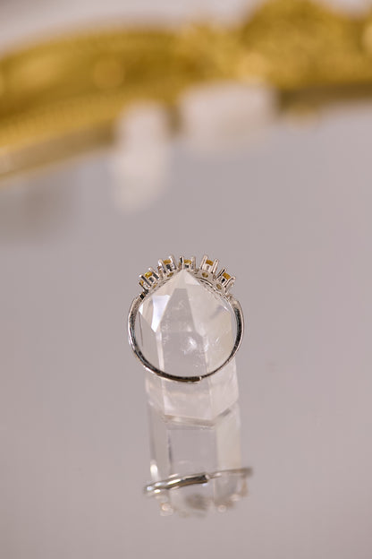 R083-黃水晶鋯石S925開口戒指