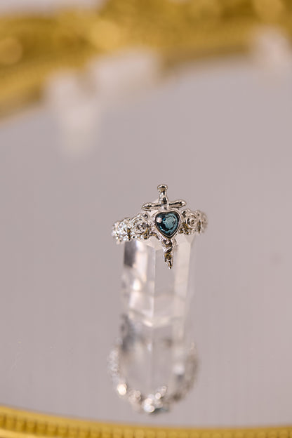 R086-托帕石十字架開口戒指