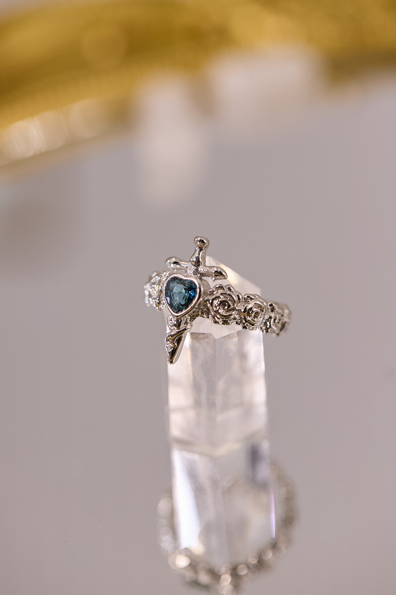 R086-托帕石十字架開口戒指