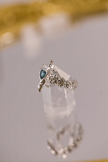 R086-托帕石十字架開口戒指