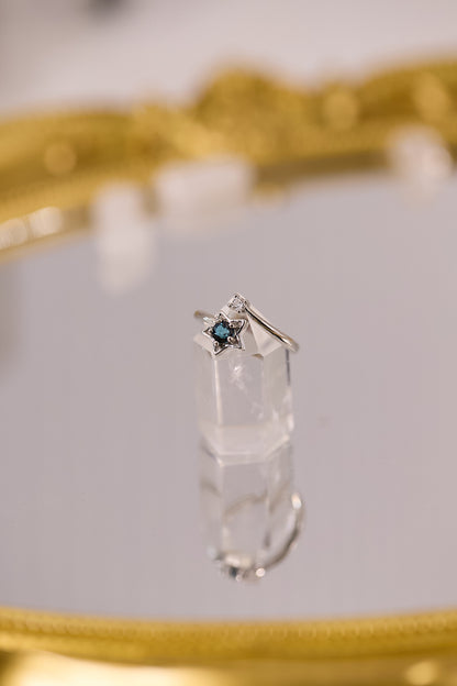 R089-托帕石星形開口戒指