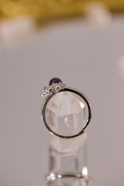 R088-紫水晶美人魚款開口戒指