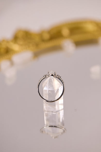 R090-白水晶S925開口戒指