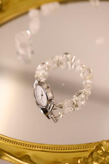 W002-白水晶石英錶