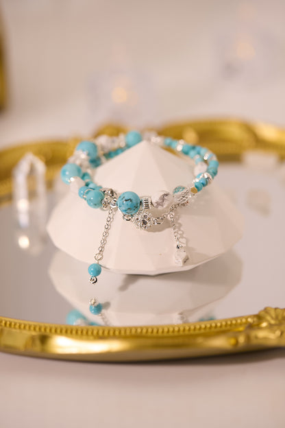 C072-綠松石·白松石·白水晶手鈪款