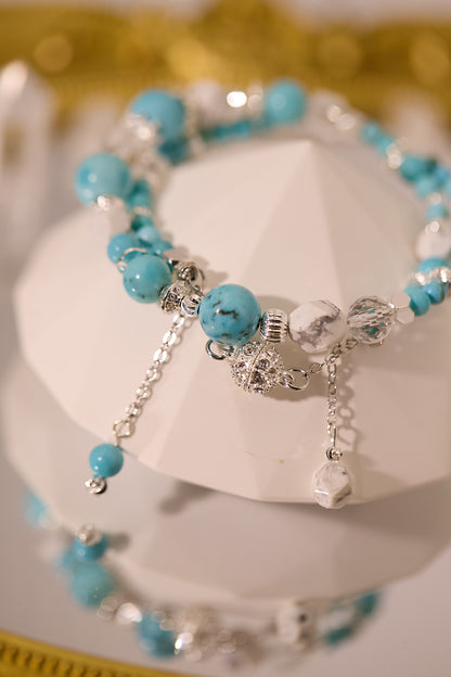 C072-綠松石·白松石·白水晶手鈪款