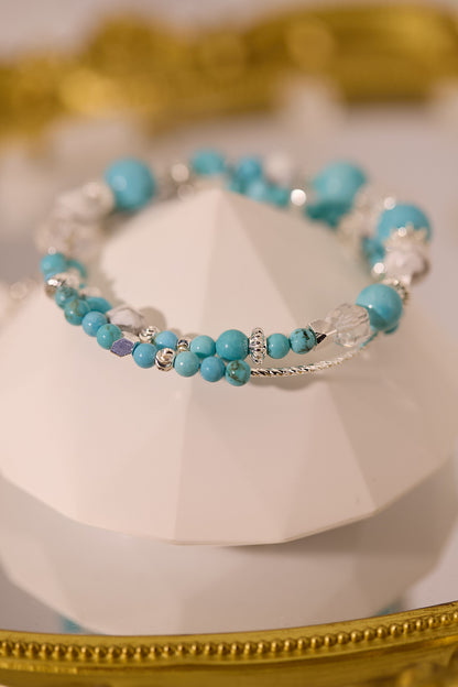 C072-綠松石·白松石·白水晶手鈪款