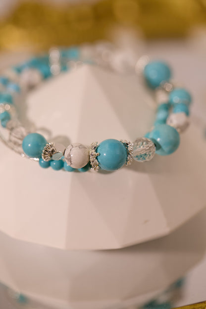 C072-綠松石·白松石·白水晶手鈪款