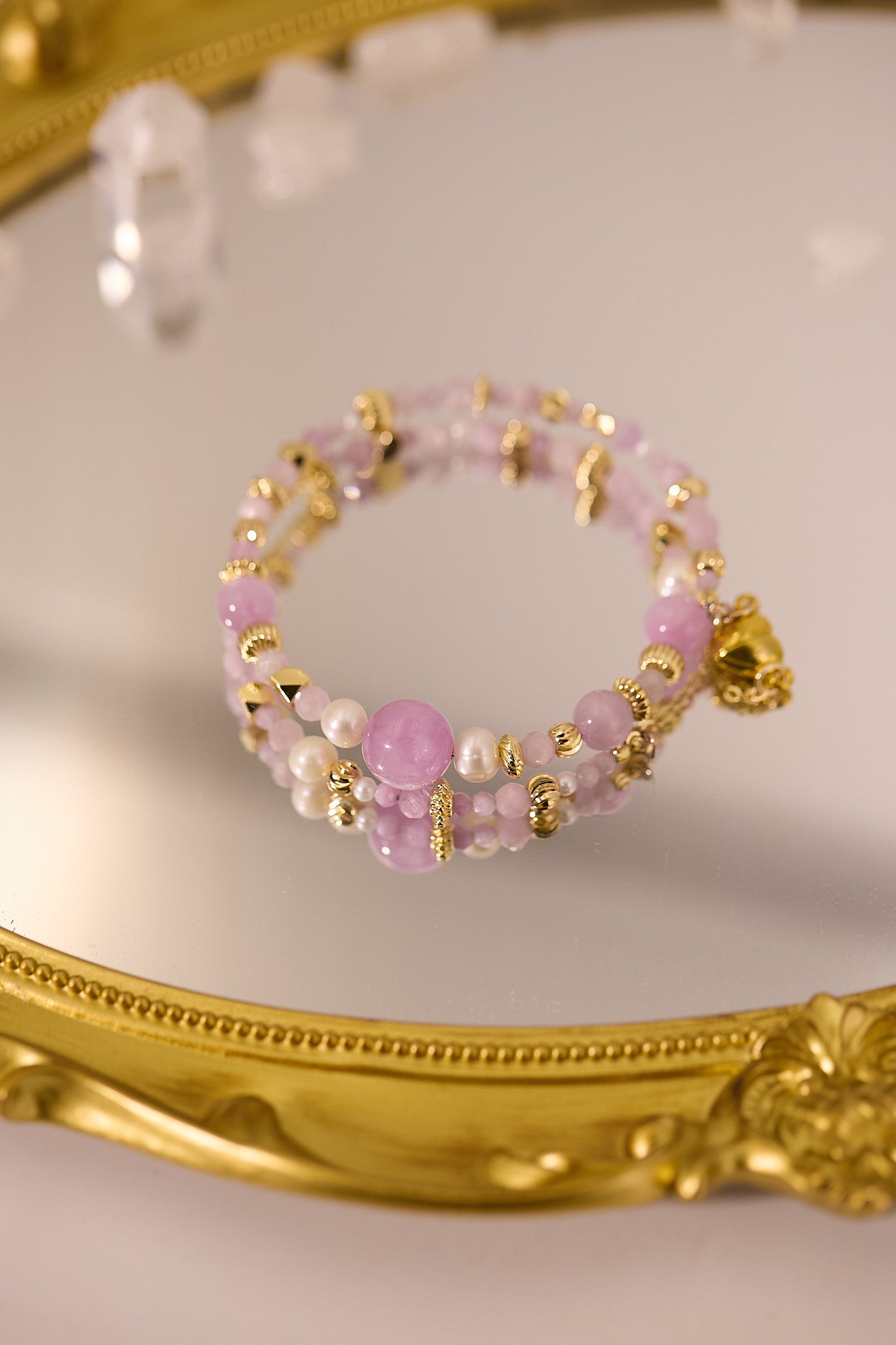 C073-紫鋰輝·淡水珍珠手鈪款