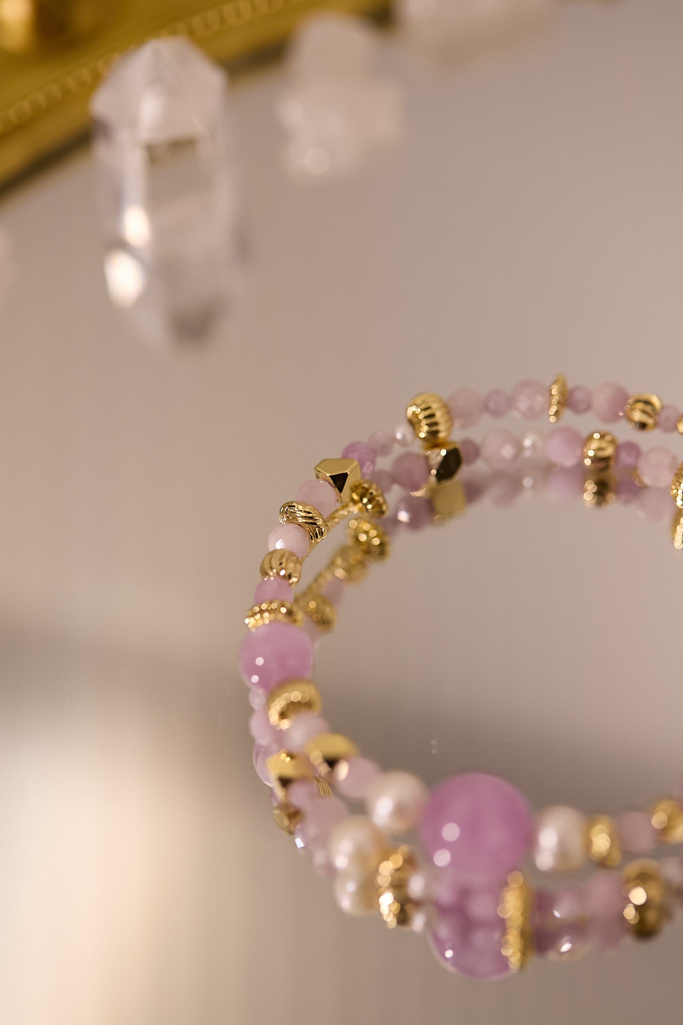 C073-紫鋰輝·淡水珍珠手鈪款