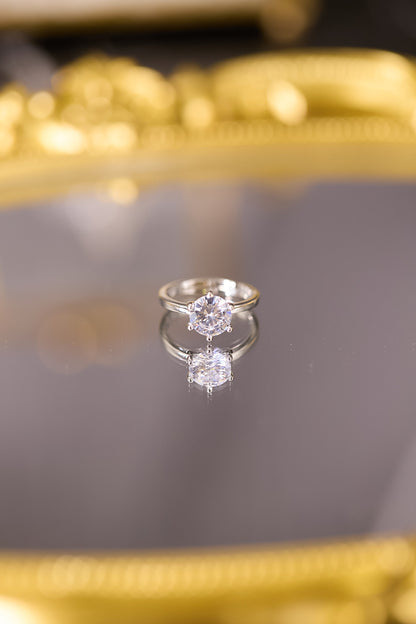 R098-1.5卡六爪莫桑鑽S925開口戒指