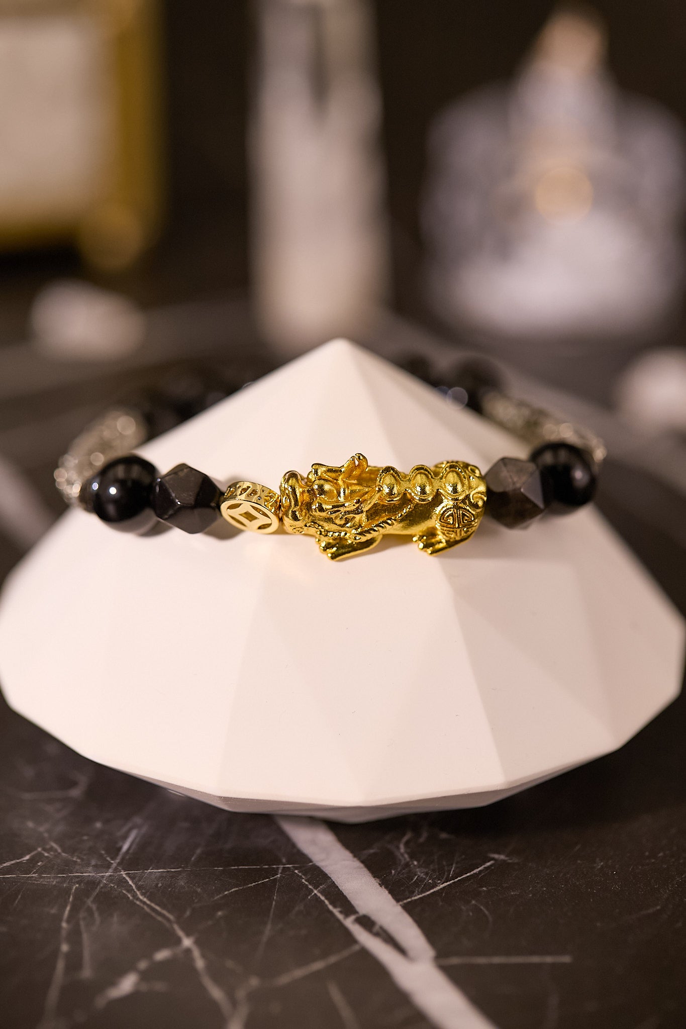 C079-招財貔貅．黑曜石．銀曜石（包括開光）