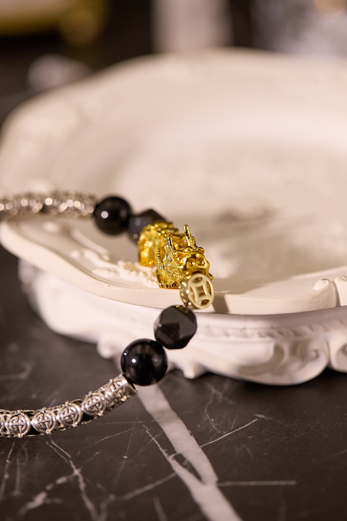 C079-招財貔貅．黑曜石．銀曜石（包括開光）