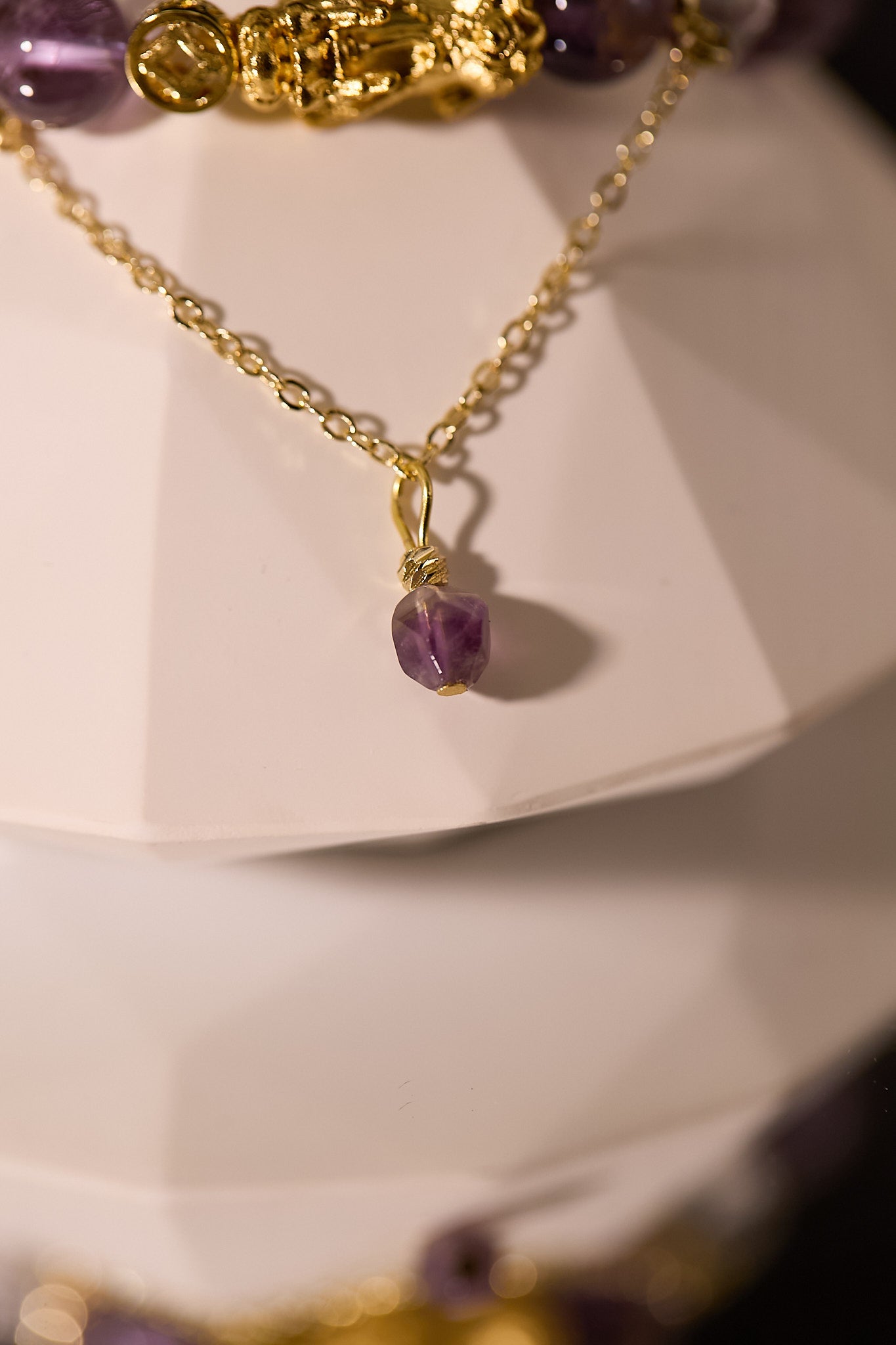 C084-招財貔貅．白水晶．紫幽靈（包括開光）