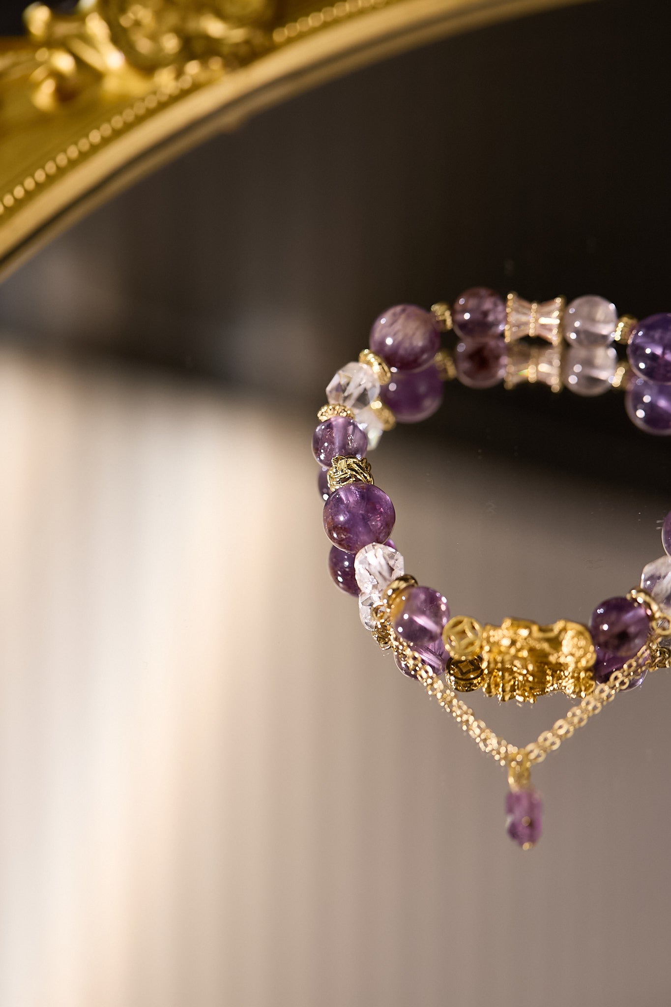 C084-招財貔貅．白水晶．紫幽靈（包括開光）