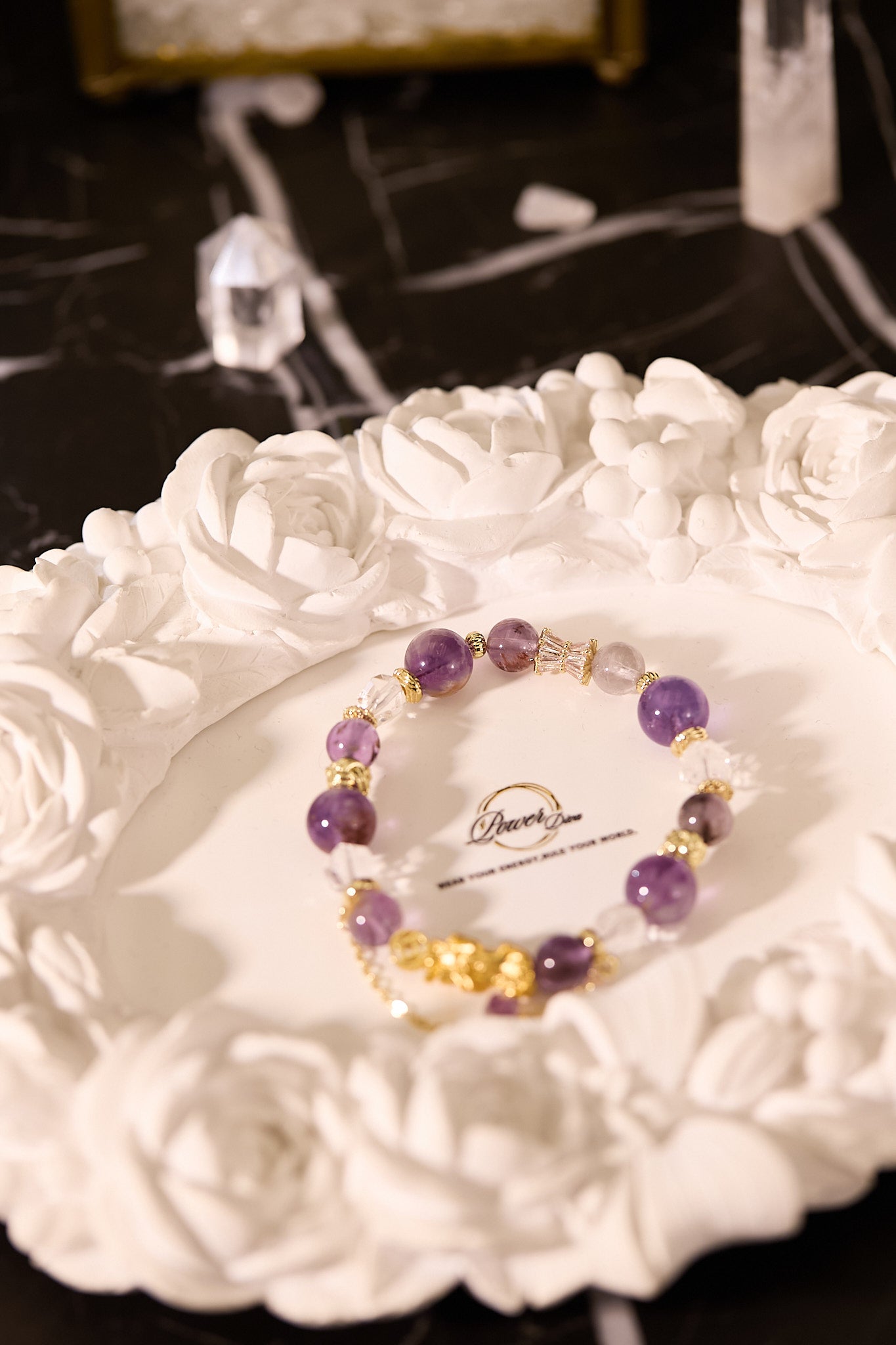 C084-招財貔貅．白水晶．紫幽靈（包括開光）