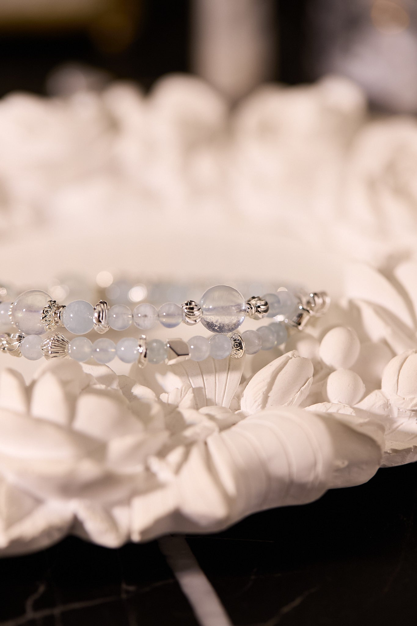 C085-海藍寶雙圈手鈪