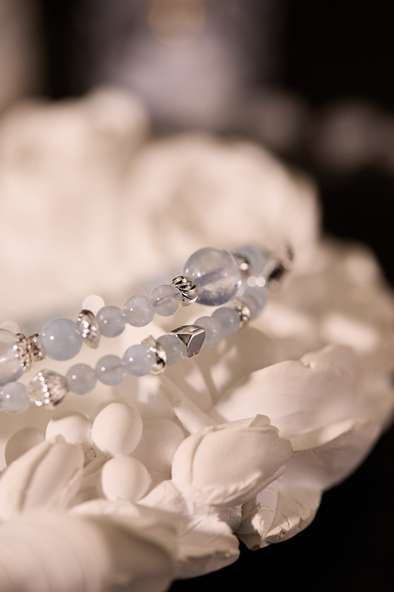 C085-海藍寶雙圈手鈪