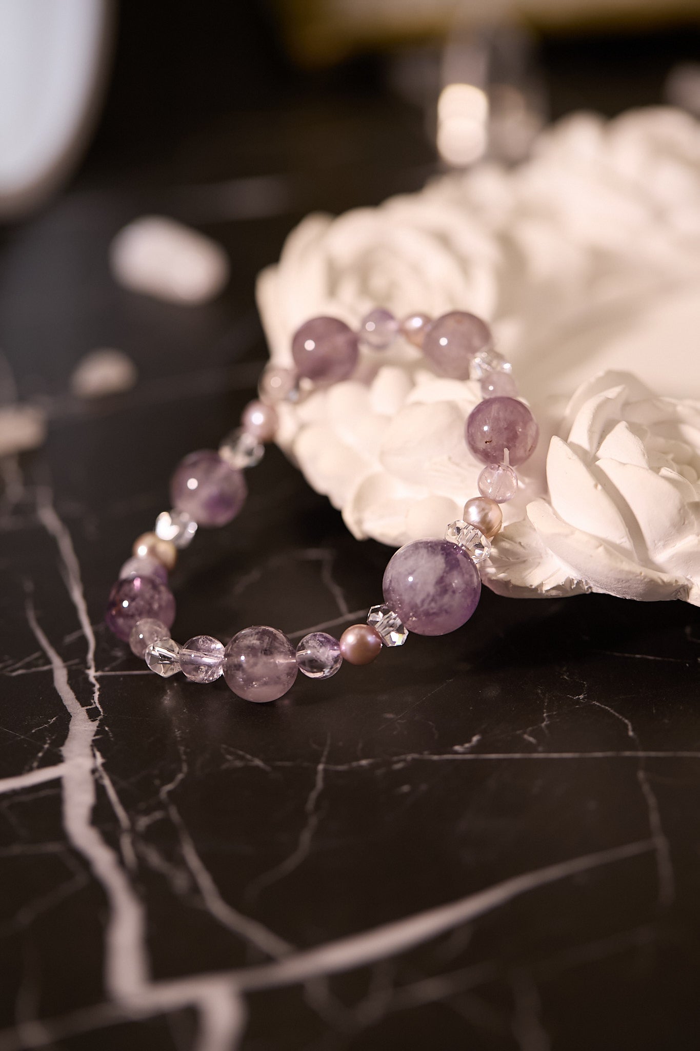 C095-紫兔毛·淡水珍珠·白水晶