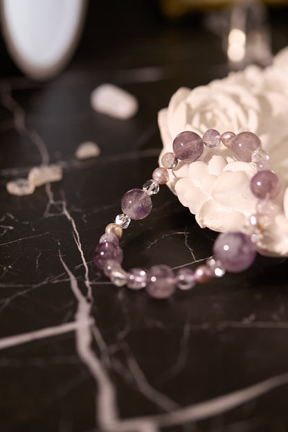 C095-紫兔毛·淡水珍珠·白水晶