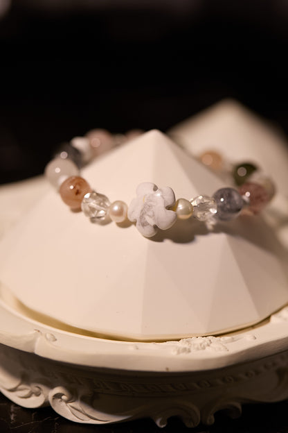 C096-彩兔毛·白松石·白水晶