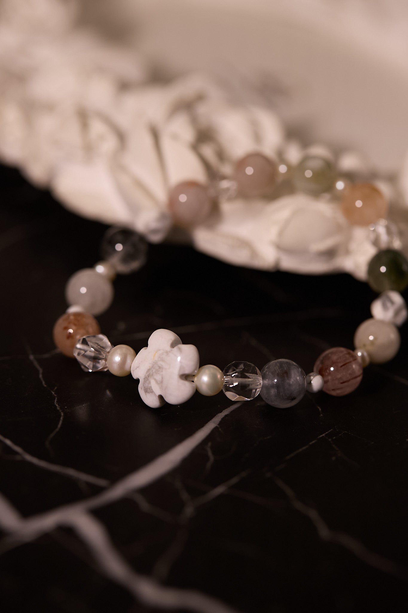 C096-彩兔毛·白松石·白水晶