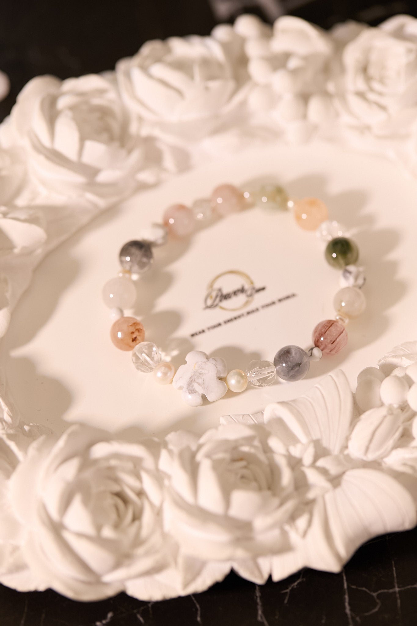 C096-彩兔毛·白松石·白水晶