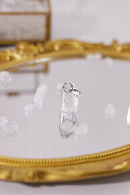 R029-海藍寶鋯石開口戒指