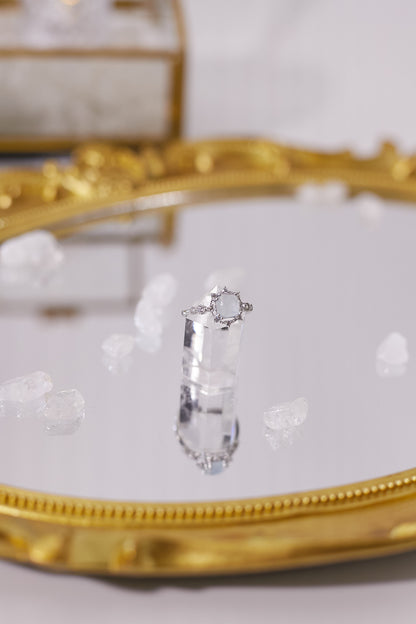 R029-海藍寶鋯石開口戒指