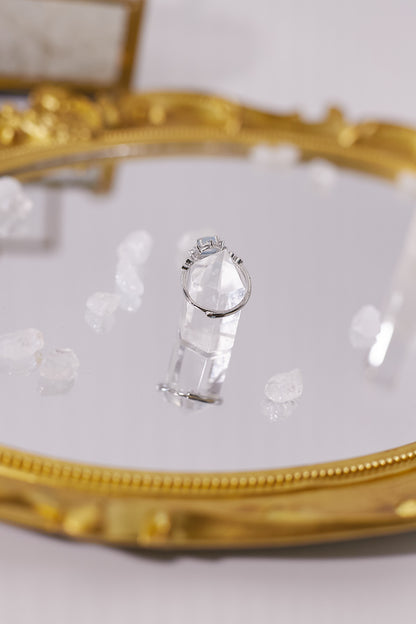 R029-海藍寶鋯石開口戒指