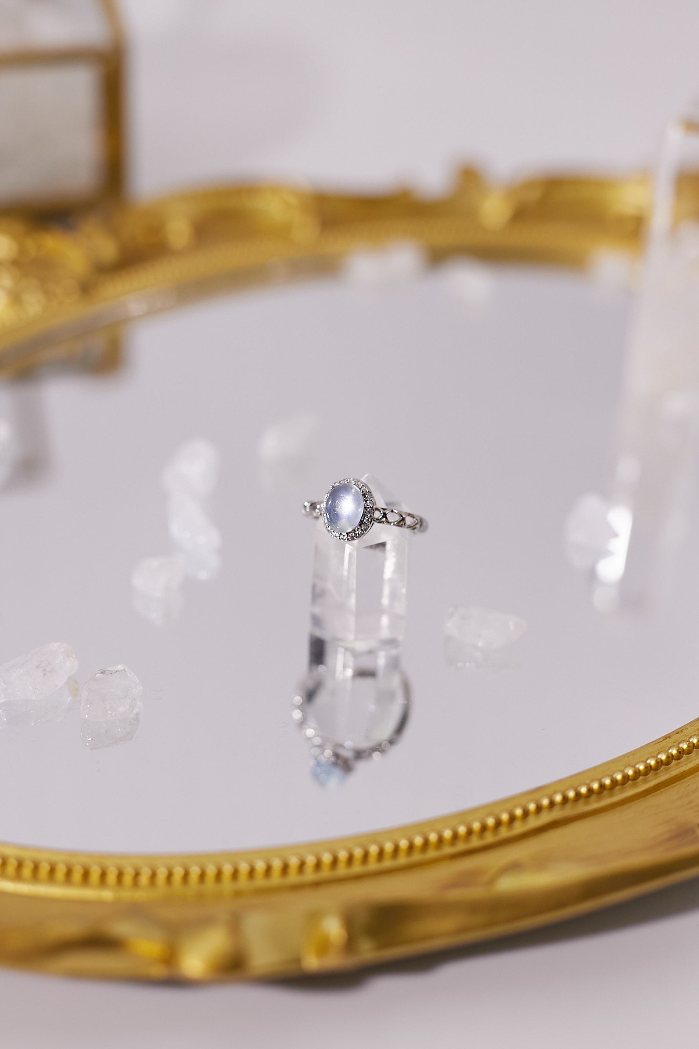 R030-海藍寶蛋形開口戒指