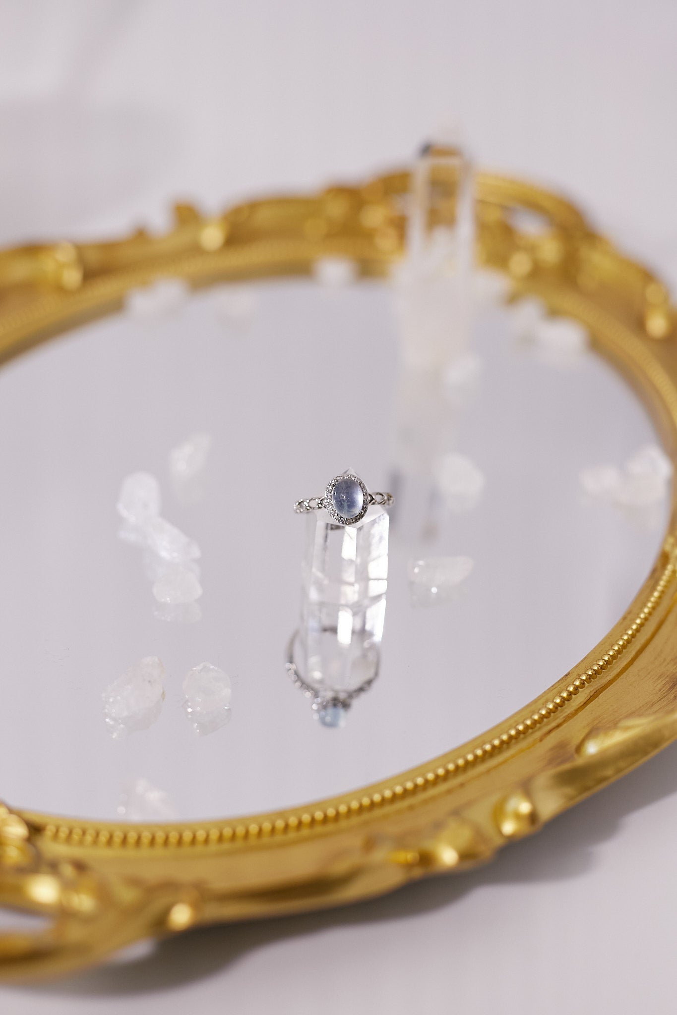 R030-海藍寶蛋形開口戒指