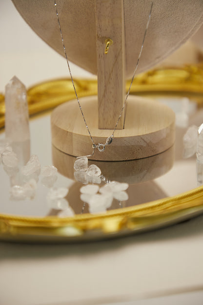 N001-白水晶星球款吊墜頸鏈