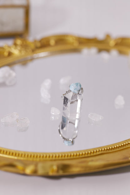 R031-海紋石心形開口戒指