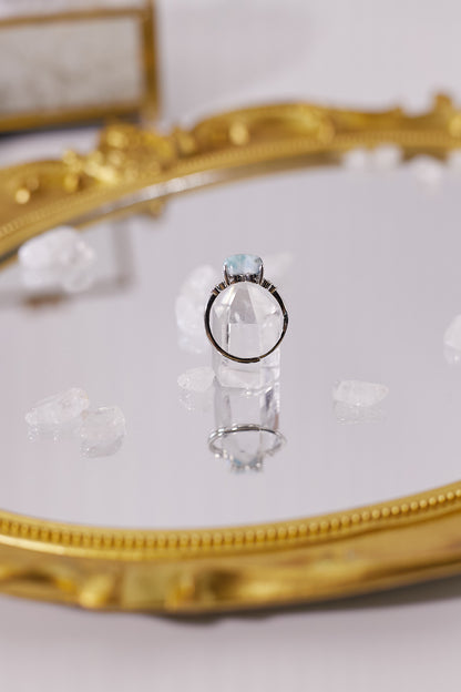 R031-海紋石心形開口戒指