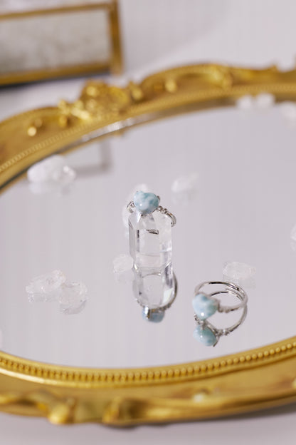 R031-海紋石心形開口戒指