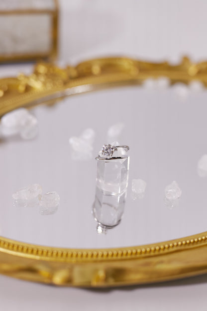 R033-1卡莫桑鑽S925開口戒指