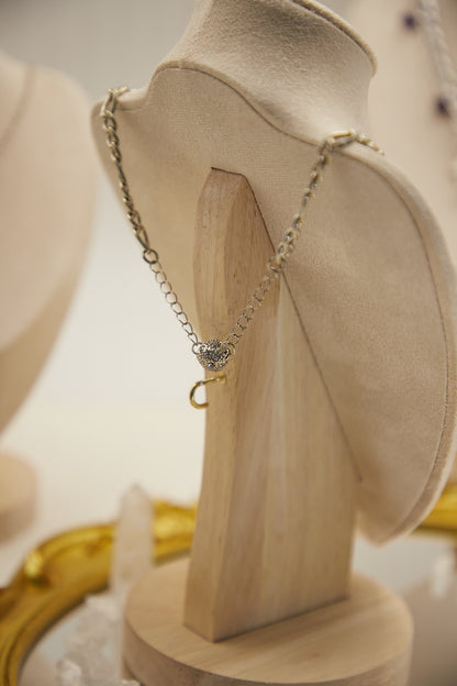 N004-黑曜石．銀曜石磁吸款頸鏈