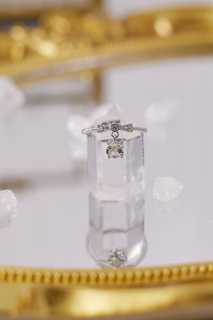 R034-海藍寶切割S925開口戒指