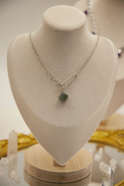 N005-灰月光方糖磁吸款頸鏈