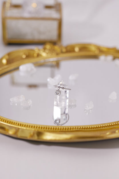 R034-海藍寶切割S925開口戒指