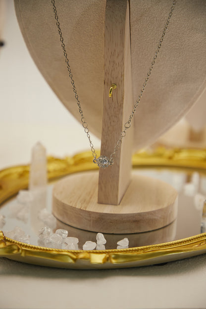 N005-灰月光方糖磁吸款頸鏈