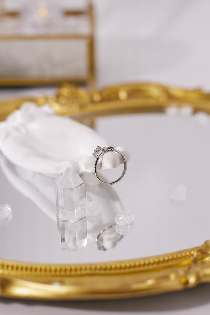 R034-海藍寶切割S925開口戒指