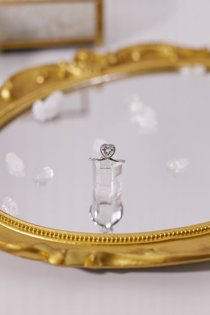 R039-白水晶心形開口戒指