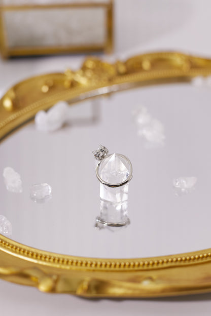 R039-白水晶心形開口戒指