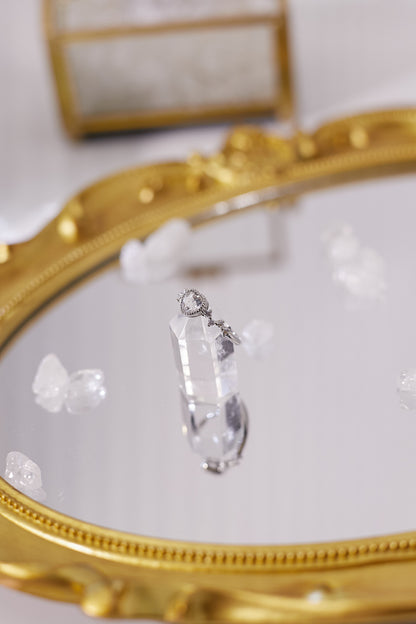 R043-白水晶心形開口戒指