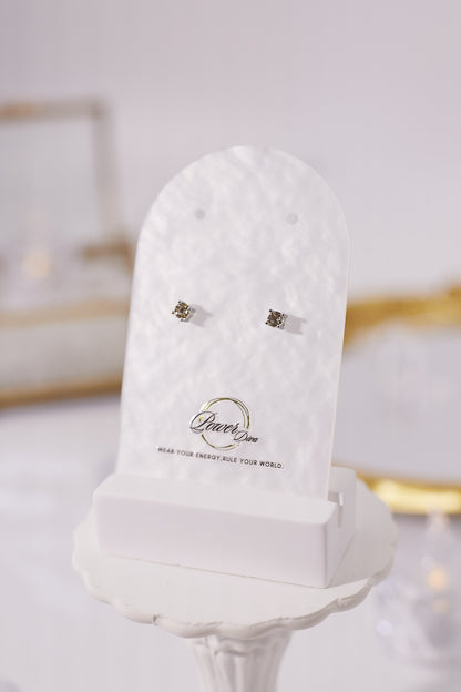 E025-黃晶耳釘(4mm)