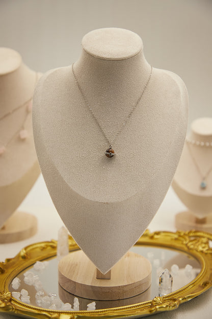 N017-虎眼石星球吊墜連磁吸款頸鏈（銀色）